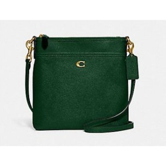 Coach Handbags - Coach Leather Kit Messenger Crossbody Dark Pine Green Adjustable Strap NWT!
